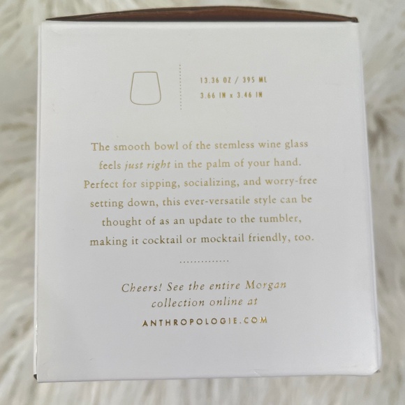 Anthropologie "Set of Morgan Stemless wine glasses in Lilac" New in Box NWT - Picture 8 of 11